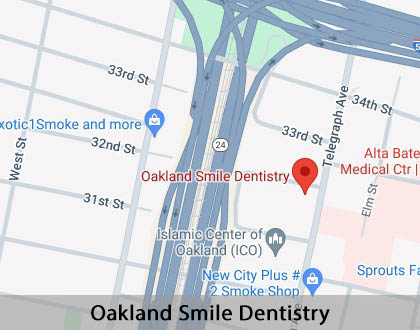 Map image for Emergency Dentist vs. Emergency Room in Oakland, CA